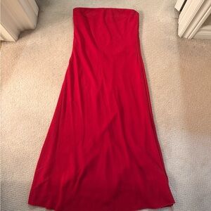 See You Monday Red Strapless Dress
